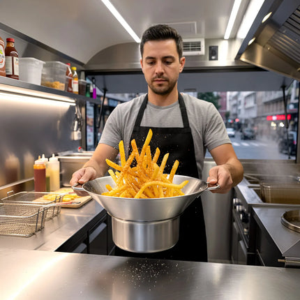 GGM Gastro French Fries Colander – Ø41 cm - stainless steel - side handles - removable bowl
