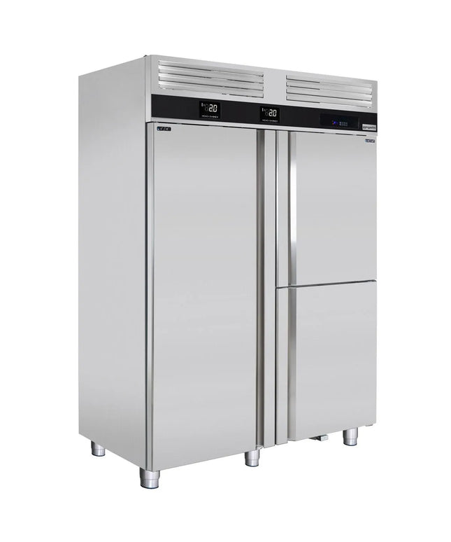 GGM Gastro Fridge Freezer Combination PREMIUM - GN 2/1 - 1400L - with 3 doors - With built-in blast chiller