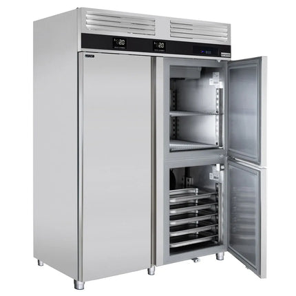 GGM Gastro Fridge Freezer Combination PREMIUM - GN 2/1 - 1400L - with 3 doors - With built-in blast chiller