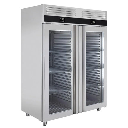 GGM Gastro Fridge Freezer Combination Stainless steel PREMIUM - GN 2/1 - 1400L - with 2 doors & Support grids