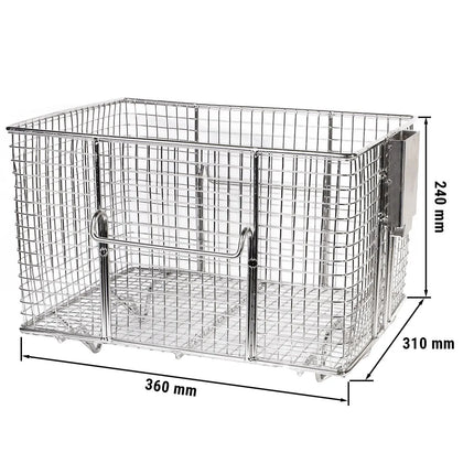 GGM Gastro Fryer Basket - 345x265x240mm - 24L - Stainless Steel - for electric high-pressure fryer EHFMY491 & EHFDY491