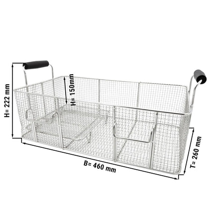 GGM Gastro Fryer Basket - 460x260x222mm - 20L - Stainless Steel - for EFJ-30