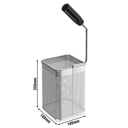 GGM Gastro Fryer Basket Mario - 140x140x250mm - Stainless Steel - GN 1/6 - 1 handle