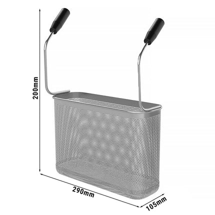 GGM Gastro Fryer Basket PREMIUM - 290x105x200mm - 0.8kg - Stainless Steel - GN 1/3 - 2 Handles