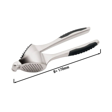 GGM Gastro Garlic Press - Soft-Grip Handles - with Cherry Stoner - Length: 37mm - Zinc Alloy