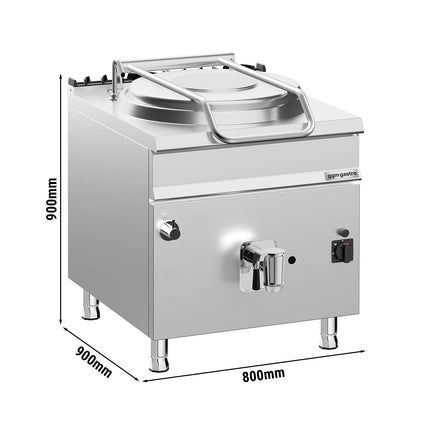 GGM Gastro Gas Boiling Pan - 150L - 20kW - Direct Heating - with Water Connection