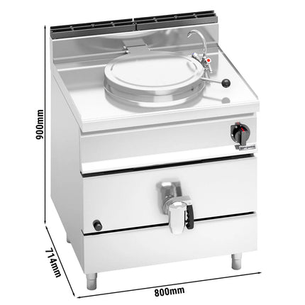 GGM Gastro Gas Boiling Pan - 55L - 15.5kW - Direct Heating - with Water Connection