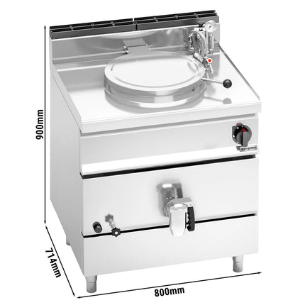 GGM Gastro Gas Boiling Pan - 55L - 15.5kW - Direct Heating - with Water Connection