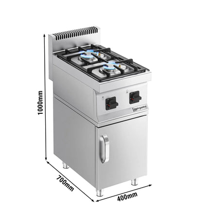 GGM Gastro Gas Boiling Top - 10kW - 2 burners - with base cabinet - 1 door