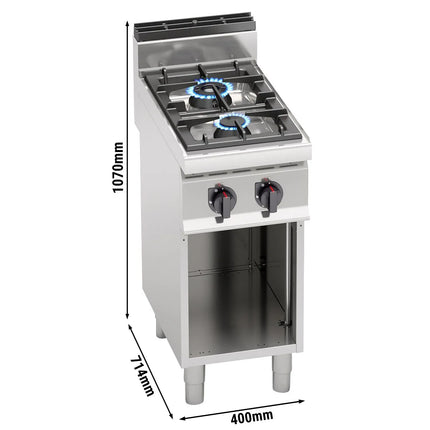 GGM Gastro Gas Boiling Top - 14kW - 2 burners - with open base shelf