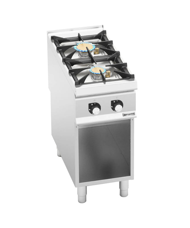 GGM Gastro Gas Boiling Top - 16kW - 2 burners - with open base shelf - Heavy Duty