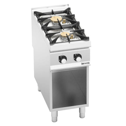 GGM Gastro Gas Boiling Top - 16kW - 2 burners - with open base shelf - Heavy Duty