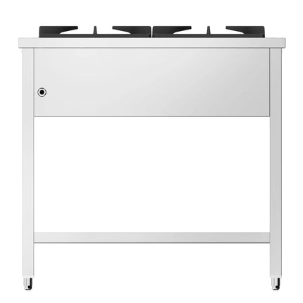 GGM Gastro Gas Boiling Top - 17kW - 2 burners - with open base shelf - with drip tray