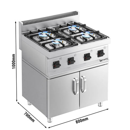 GGM Gastro Gas Boiling Top - 23kW - 4 burners - with base cabinet - 2 doors