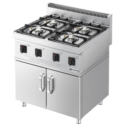 GGM Gastro Gas Boiling Top - 23kW - 4 burners - with base cabinet - 2 doors