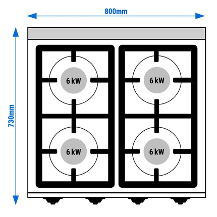 GGM Gastro Gas Boiling Top - 24kW - 4 burners