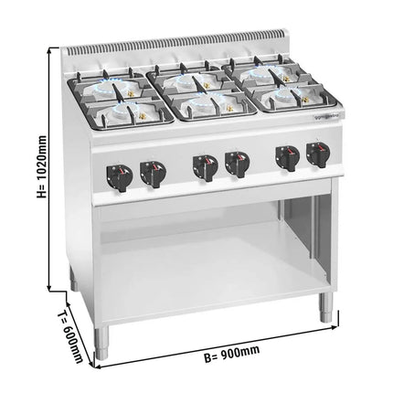 GGM Gastro Gas Boiling Top - 28.5kW - 6 burners