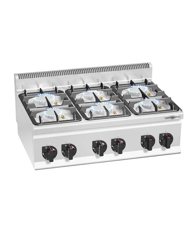 GGM Gastro Gas Boiling Top - 28.5kW - 6 burners - High-Output Burners