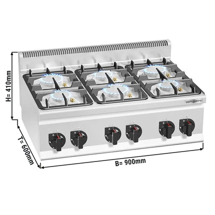 GGM Gastro Gas Boiling Top - 28.5kW - 6 burners - High-Output Burners