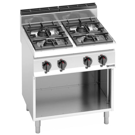 GGM Gastro Gas Boiling Top - 28kW - 4 burners - with open base shelf