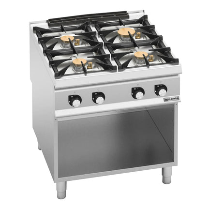 GGM Gastro Gas Boiling Top - 28kW - 4 burners - with open base shelf - Heavy Duty - High-Output Model