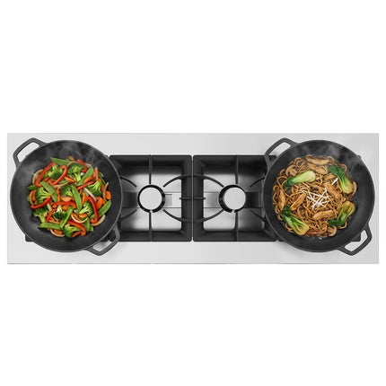 GGM Gastro Gas Boiling Top - 34kW - 4 burners - High-Output Burners - with open base shelf - with drip tray - Heavy Duty - High-Output Model