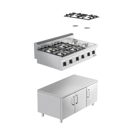 GGM Gastro Gas Boiling Top - 36kW - 6 burners