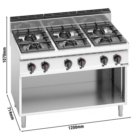 GGM Gastro Gas Boiling Top - 42kW - 6 burners - High-Output Model