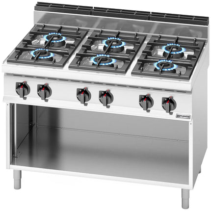 GGM Gastro Gas Boiling Top - 42kW - 6 burners - High-Output Model