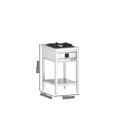 GGM Gastro Gas Boiling Top - 8.5kW - 1 burner - with open base shelf - with drip tray
