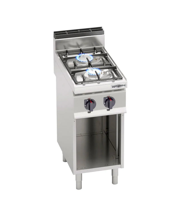 GGM Gastro Gas Boiling Top - 9.5kW - 2 burners - with open base shelf