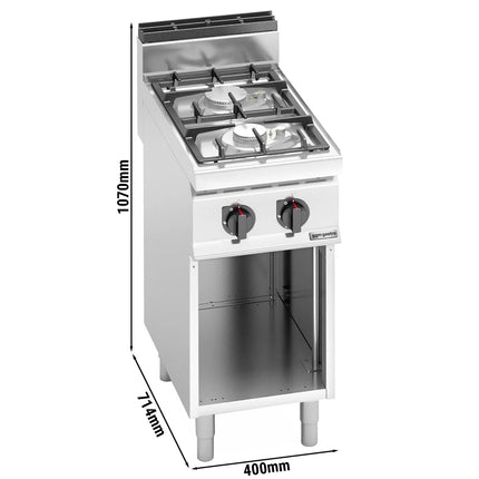GGM Gastro Gas Boiling Top - 9.5kW - 2 burners - with open base shelf