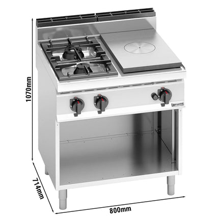 GGM Gastro Gas Boiling Top with hotplate - 17.5kW - 2 Burners