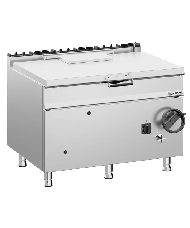 GGM Gastro Gas Bratt Pan - 120L - 30kW - Manual Tilt - with Water Fill Tap