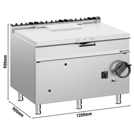 GGM Gastro Gas Bratt Pan - 120L - 30kW - Manual Tilt - with Water Fill Tap