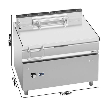 GGM Gastro Gas Bratt Pan - 120L - 30kW - Motorised Tilt - with Water Fill Tap
