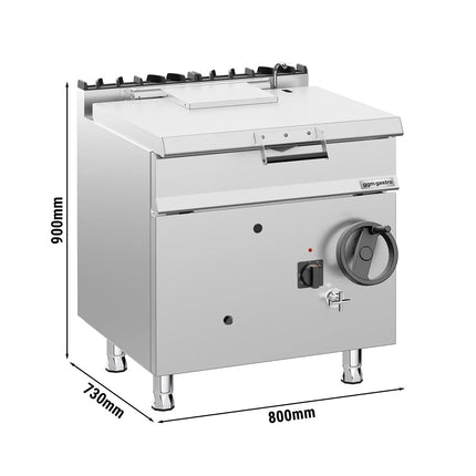 GGM Gastro Gas Bratt Pan - 60L - 20.5kW - Manual Tilt - with Water Fill Tap