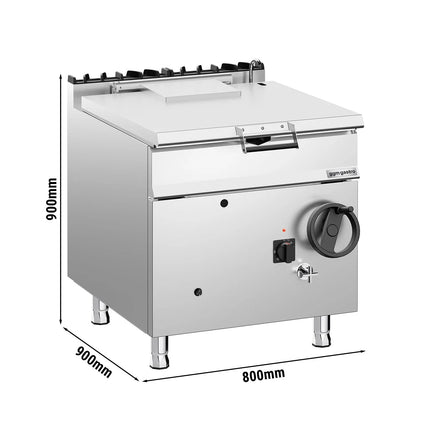 GGM Gastro Gas Bratt Pan - 80L - 20.5kW - Manual Tilt - with Water Fill Tap