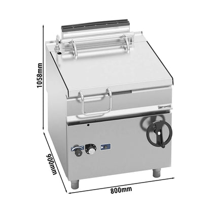 GGM Gastro Gas Bratt Pan - 80L - 20kW - Motorised Tilt - with Water Fill Tap