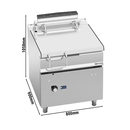 GGM Gastro Gas Bratt Pan - 80L - 20kW - Motorised Tilt - with Water Fill Tap