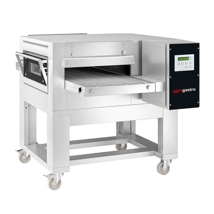 GGM Gastro Gas Conveyor Pizza Oven - 1260x1750mm (126 cmx175 cm) - 230V Single Phase - Digital Controls - Belt width: 500mm (50 cm) - up to 320°C - incl. Base frame - with Wheels