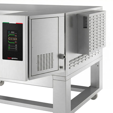 GGM Gastro Gas Conveyor Pizza Oven - 1550x2000mm (154.9 cmx199.9 cm) - 230V Single Phase - Touchscreen Controls - Belt width: 650mm (65 cm) - up to 350°C - incl. Base frame