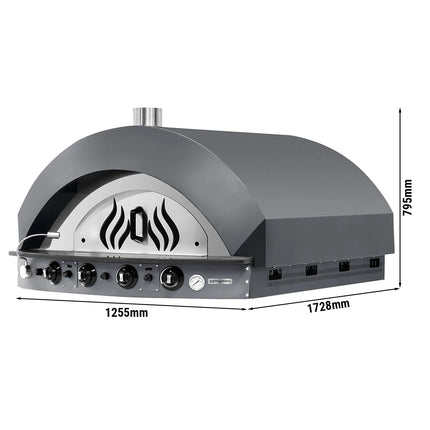 GGM Gastro Gas Deck Pizza Oven - Single Deck - 11 - Ø 25cm (25.4 cm) - Mechanical Controls - Anthracite - up to 400°C
