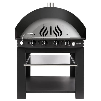 GGM Gastro Gas Deck Pizza Oven - Single Deck - 9 - Ø 25cm (25.4 cm) - Black - up to 400°C - incl. Base frame