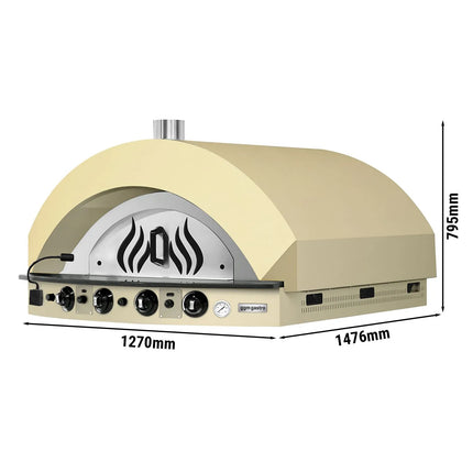 GGM Gastro Gas Deck Pizza Oven - Single Deck - 9 - Ø25cm (25.4 cm) - Mechanical Controls - Cream Yellow - up to 400°C
