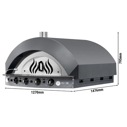 GGM Gastro Gas Deck Pizza Oven - Single Deck - 9 - Ø25cm (25.4 cm) - Mechanical Controls - Anthracite - up to 400°C