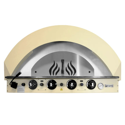GGM Gastro Gas Deck Pizza Oven - Single Deck - 9 - Ø25cm (25.4 cm) - Mechanical Controls - Cream Yellow - up to 400°C