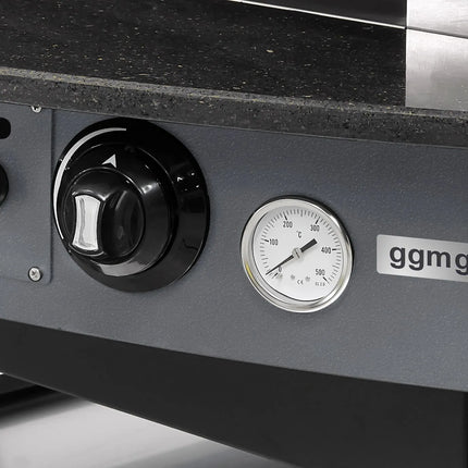 GGM Gastro Gas Deck Pizza Oven - Single Deck - 9 - Ø 25cm (25.4 cm) - Mechanical Controls - Anthracite - up to 400°C - with Base frame