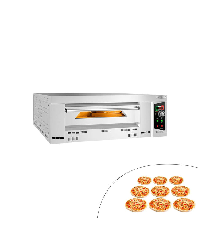 GGM Gastro Gas Deck Pizza Oven - Single Deck - Refractory Stone Deck - 9 - Ø 34cm (34 cm) - 230V Single Phase - Mechanical Controls - up to 450°C