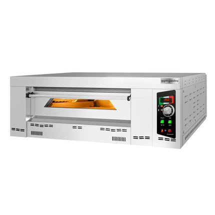 GGM Gastro Gas Deck Pizza Oven - Single Deck - Refractory Stone Deck - 9 - Ø 34cm (34 cm) - 230V Single Phase - Mechanical Controls - up to 450°C